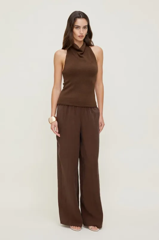 Priya Wide Leg Pants - Dynamite - Brown - Women Clothing made by Dynamite