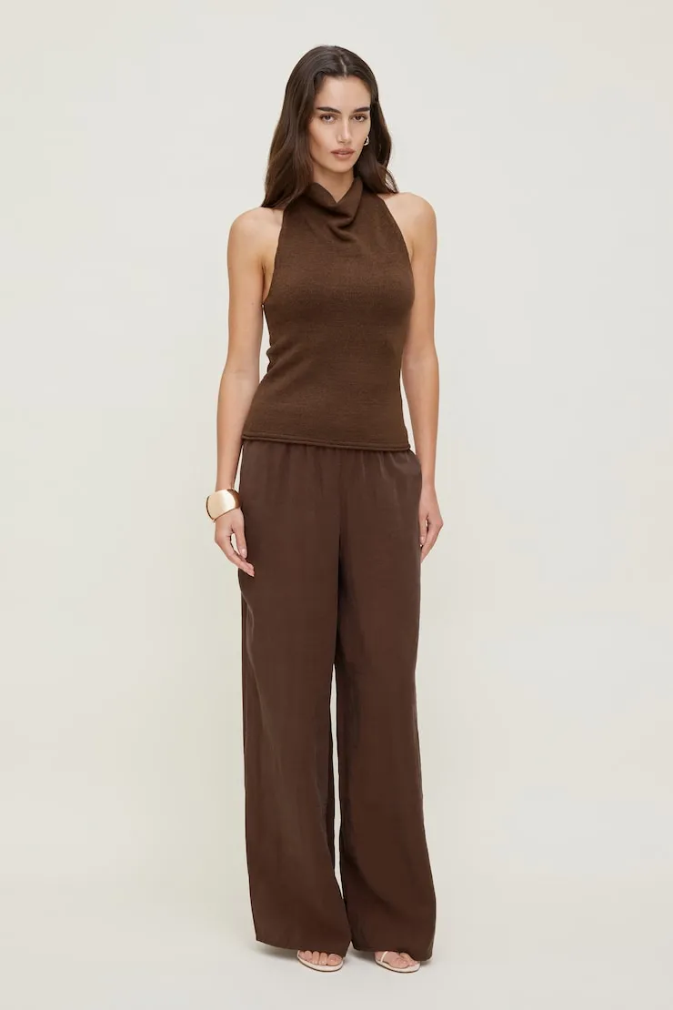 Priya Wide Leg Pants - Dynamite - Brown - Women Clothing sold by Dynamite