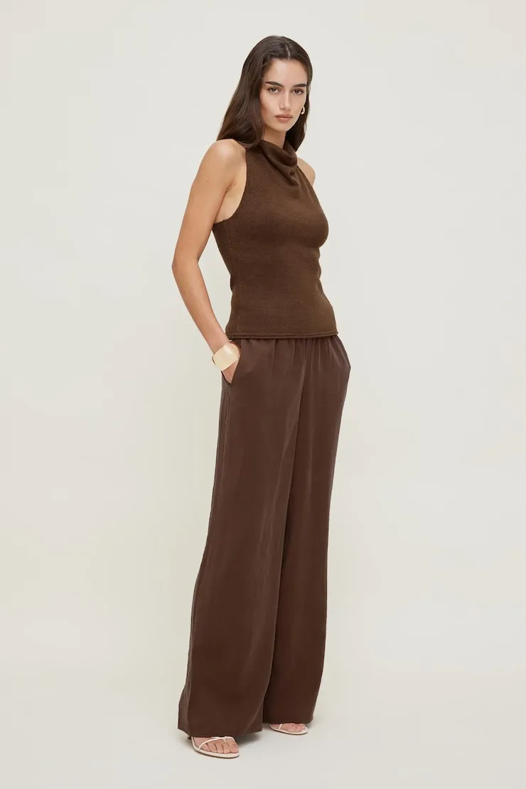 Priya Wide Leg Pants - Dynamite - Brown - Women Clothing sold by Dynamite product image thumbnail 3