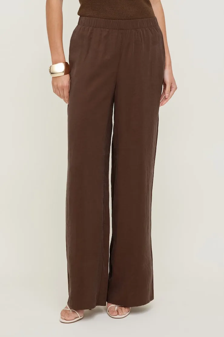 Priya Wide Leg Pants - Dynamite - Brown - Women Clothing sold by Dynamite product image thumbnail 4