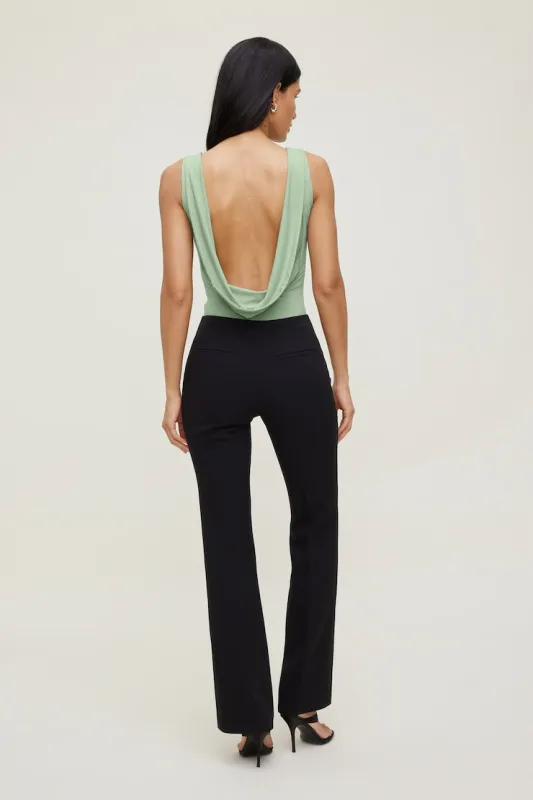 Sculpt Cowl Back Bodysuit - Dynamite - Green - Women Clothing made by Dynamite