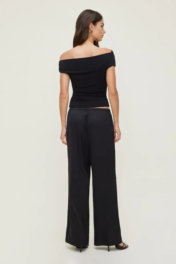Leo Satin Wide Leg Pants - Dynamite - Black - Women Clothing sold by Dynamite product image thumbnail 2