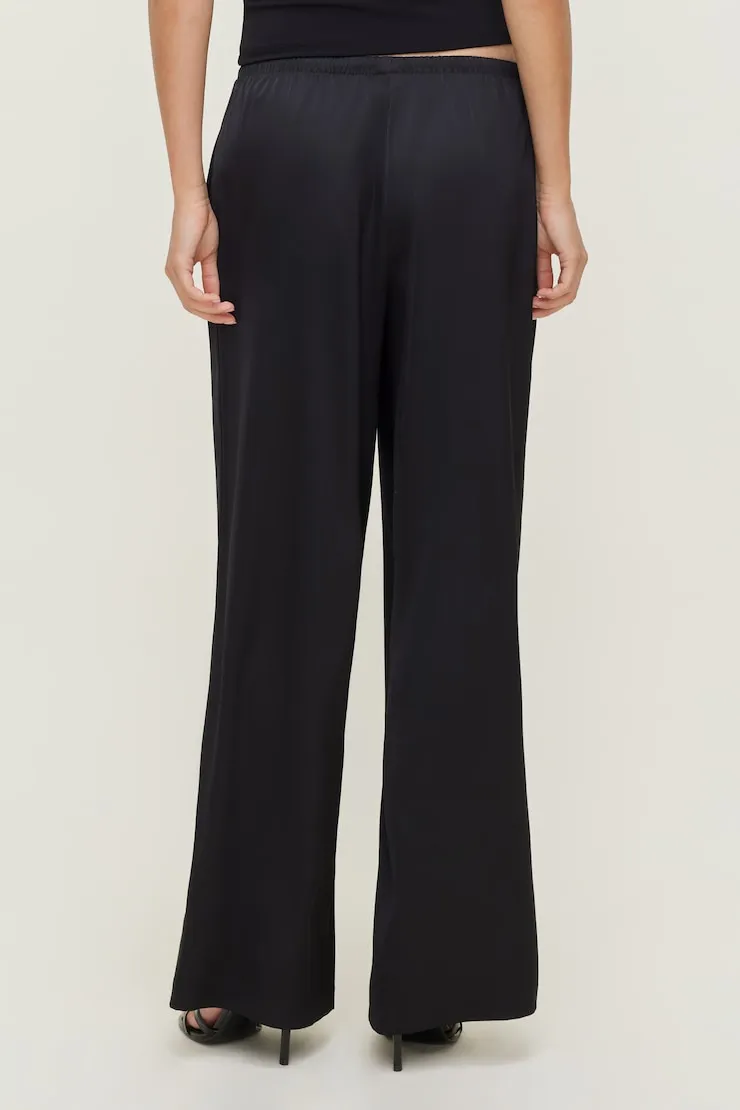 Leo Satin Wide Leg Pants - Dynamite - Black - Women Clothing sold by Dynamite product image thumbnail 5