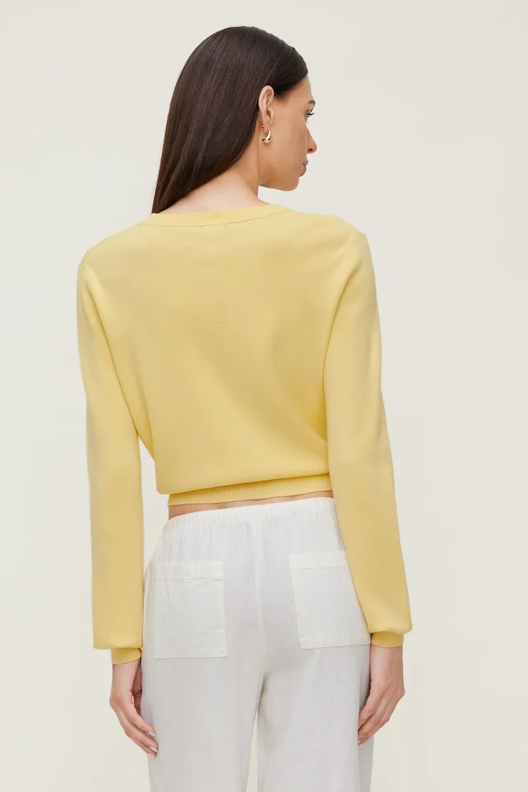 Rebecca Crewneck Cardigan - Dynamite - Yellow - Women Clothing sold by Dynamite product image thumbnail 5