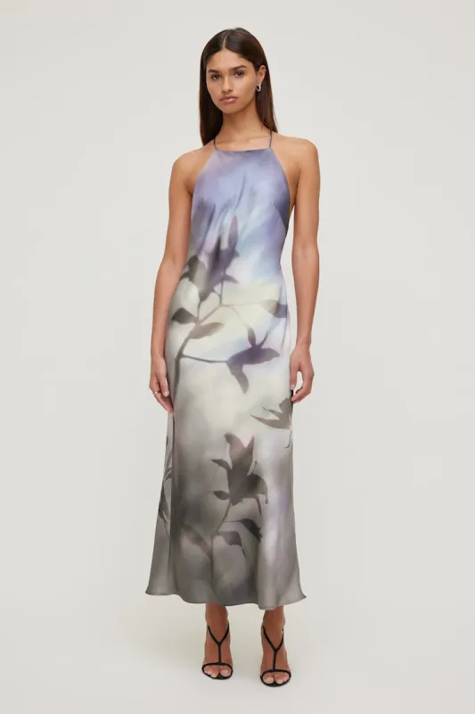 Open Back Satin Slip Dress - Dynamite - Purple - Women Clothing made by Dynamite