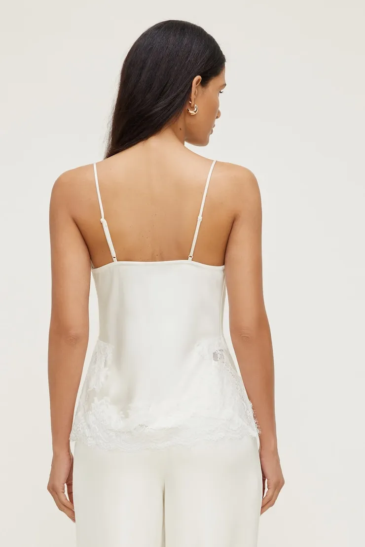 Madi Lace Satin Cami Top - Dynamite - Beige - Women Clothing sold by Dynamite product image thumbnail 5