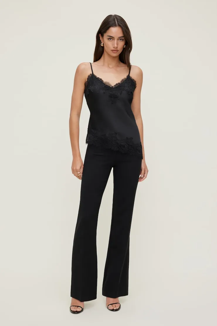Cassie Asymmetric Lace Satin Cami - Dynamite - Black - Women Clothing sold by Dynamite