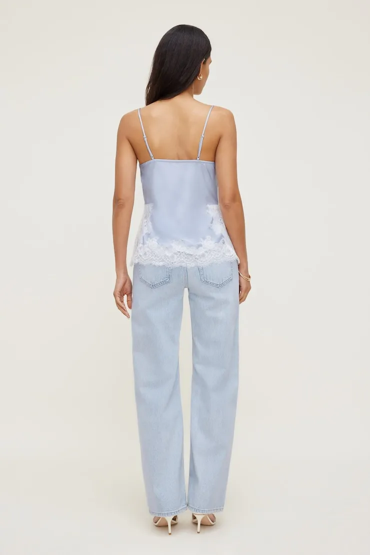 Madi Lace Satin Cami Top - Dynamite - Blue - Women Clothing sold by Dynamite product image thumbnail 2