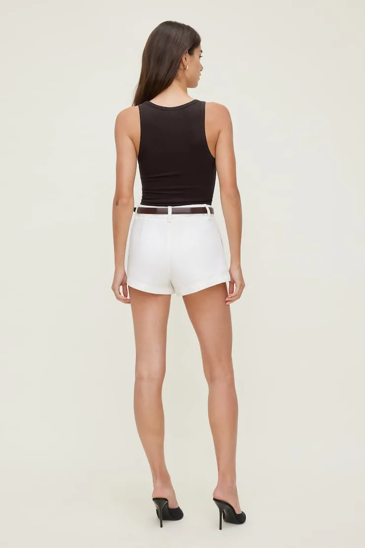 Elena Pleated High Rise Denim Shorts - Dynamite - Beige - Women Clothing sold by Dynamite product image thumbnail 2