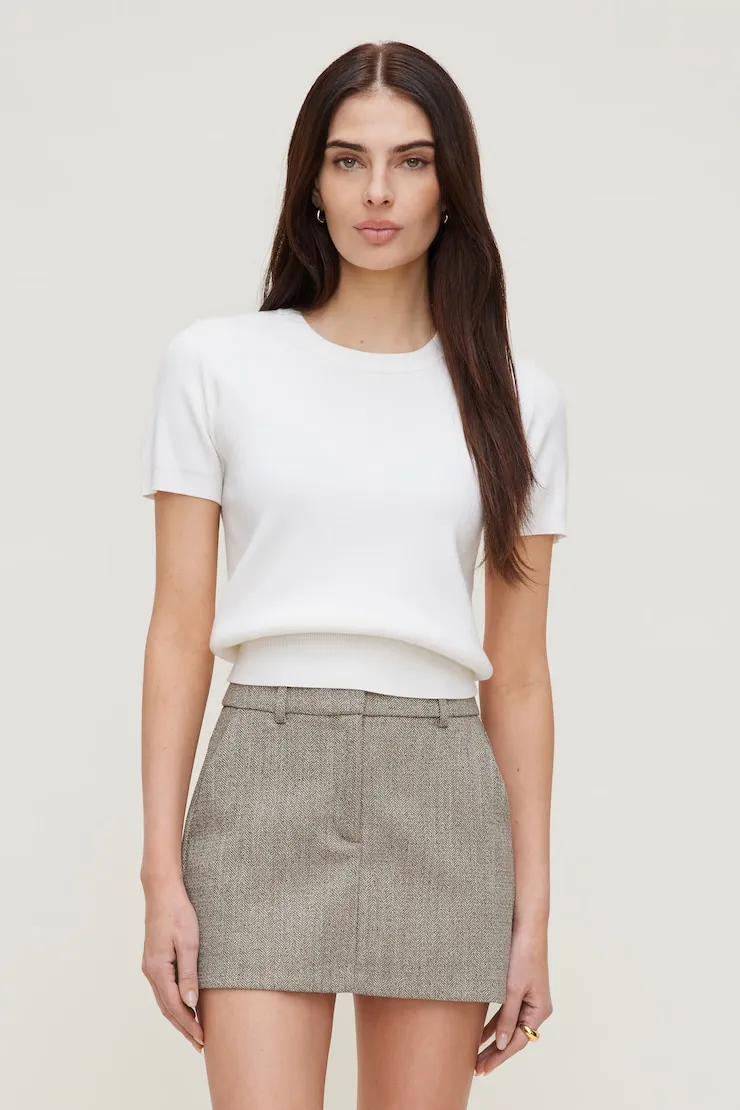 Clara Short Sleeve Sweater - Dynamite - White - Women Clothing sold by Dynamite product image thumbnail 4