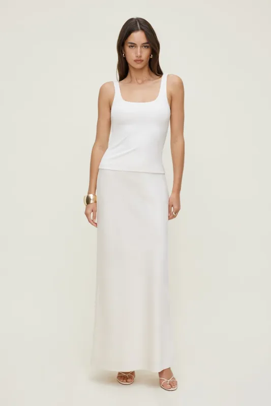 Satin Maxi Skirt - Dynamite - Beige - Women Clothing made by Dynamite