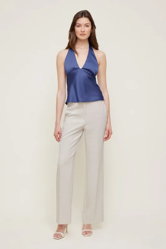 Satin Halter Top - Dynamite - Blue - Women Clothing made by Dynamite