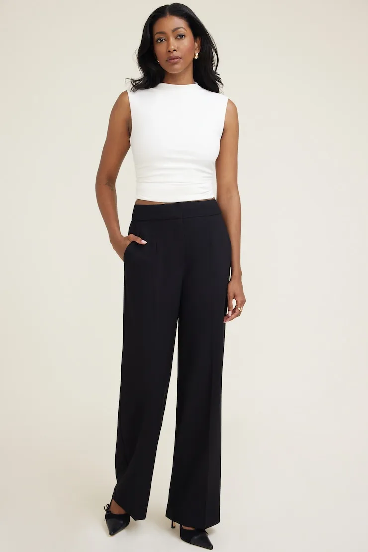 Yasmin Straight Leg Pants - Dynamite - Black - Women Clothing sold by Dynamite