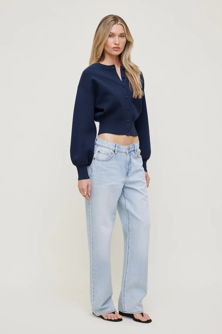 Balloon Sleeve Cardigan - Dynamite - Blue - Women Clothing sold by Dynamite product image thumbnail 3
