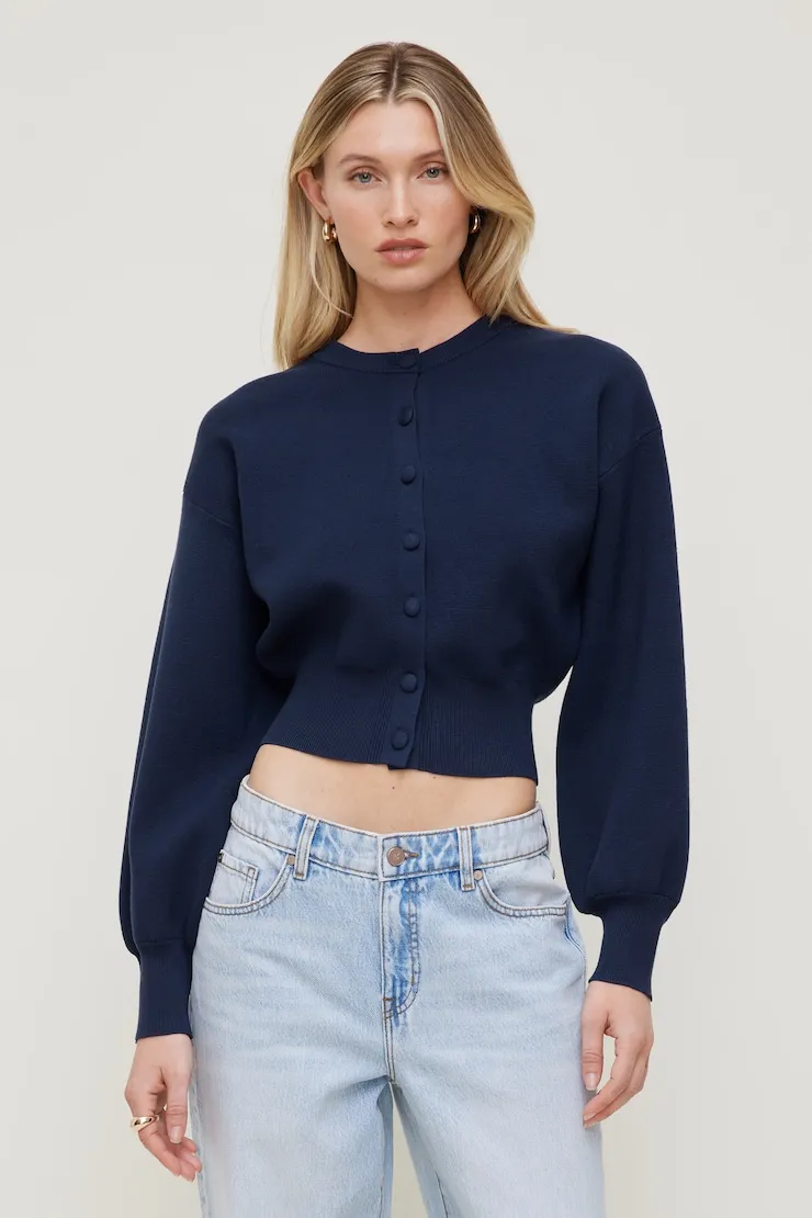 Balloon Sleeve Cardigan - Dynamite - Blue - Women Clothing sold by Dynamite product image thumbnail 4