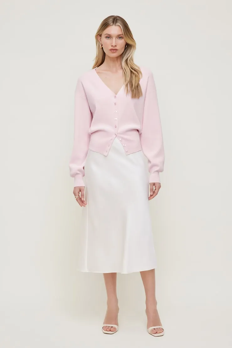 V Neck Cardigan - Dynamite - Pink - Women Clothing sold by Dynamite