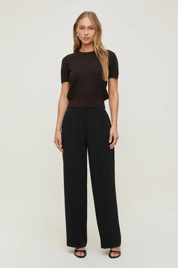 Alex Airflow Wide Leg Pants - Dynamite - Black - Women Clothing sold by Dynamite