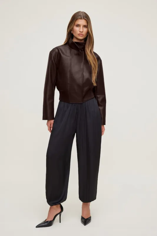 Satin Balloon Pants - Dynamite - Black - Women Clothing made by Dynamite