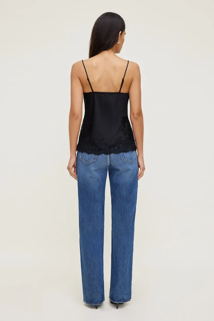 Madi Lace Satin Cami Top - Dynamite - Black - Women Clothing sold by Dynamite product image thumbnail 2