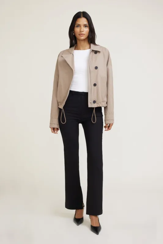 High Rise Slim Leg Pants - Dynamite - Black - Women Clothing made by Dynamite