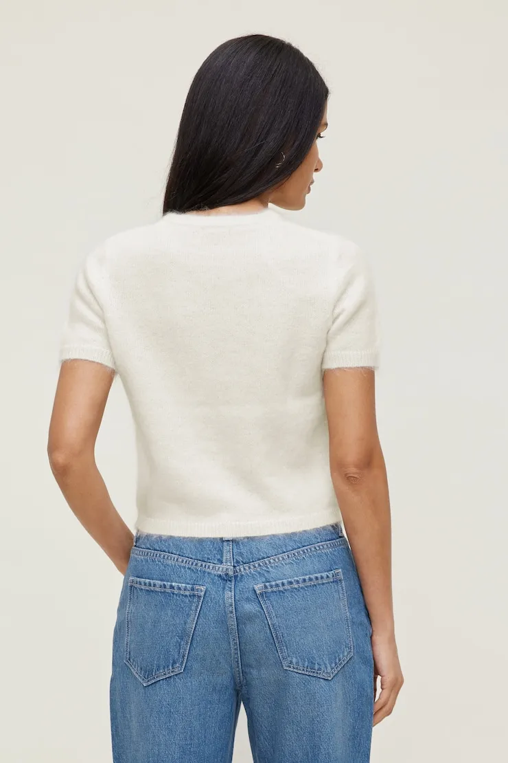 Premium Mohair Short Sleeve Cardigan - Dynamite - White - Women Clothing sold by Dynamite product image thumbnail 5