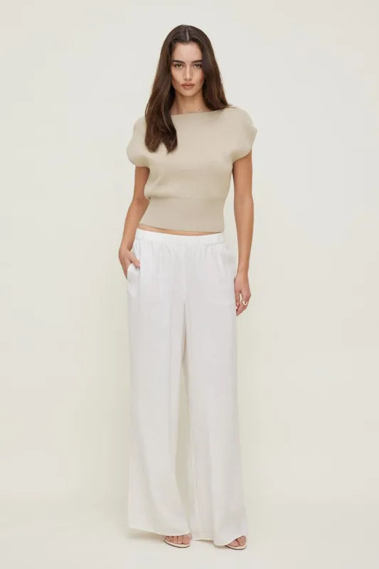 Priya Wide Leg Pants - Dynamite - White - Women Clothing made by Dynamite