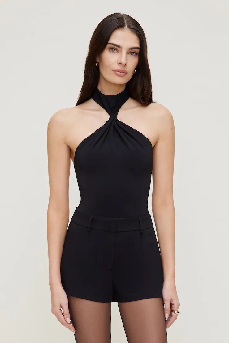 Sculpt Twist Halter Bodysuit - Dynamite - Black - Women Clothing sold by Dynamite product image thumbnail 4