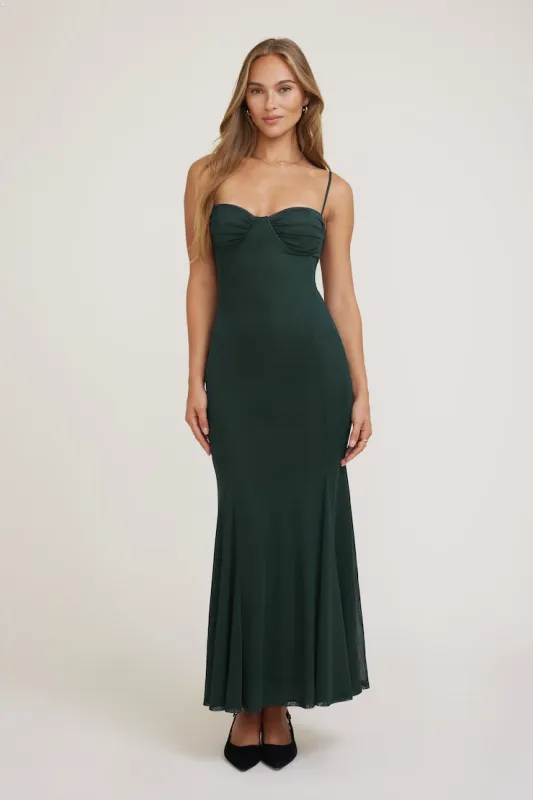 Monet Mesh Maxi Dress - Dynamite - Green - Women Clothing made by Dynamite