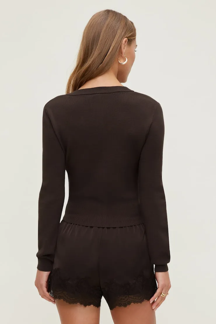 Rebecca Crewneck Cardigan - Dynamite - Brown - Women Clothing sold by Dynamite product image thumbnail 5