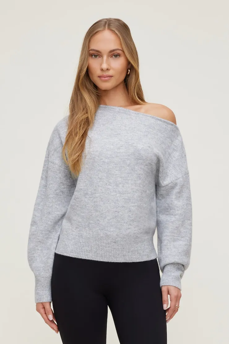 Lola Off Shoulder Sweater - Dynamite - Greys - Women Clothing sold by Dynamite product image thumbnail 4