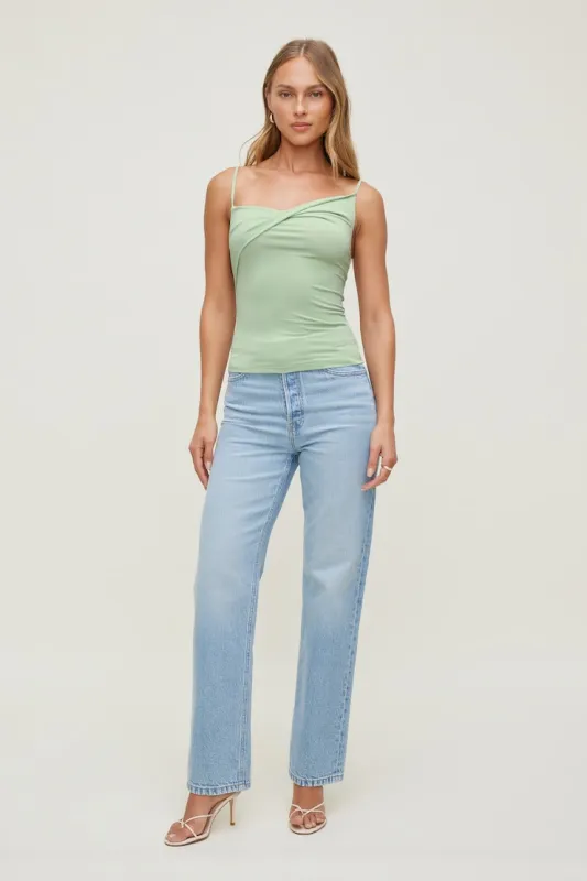 Twisted Cami Top - Dynamite - Green - Women Clothing made by Dynamite