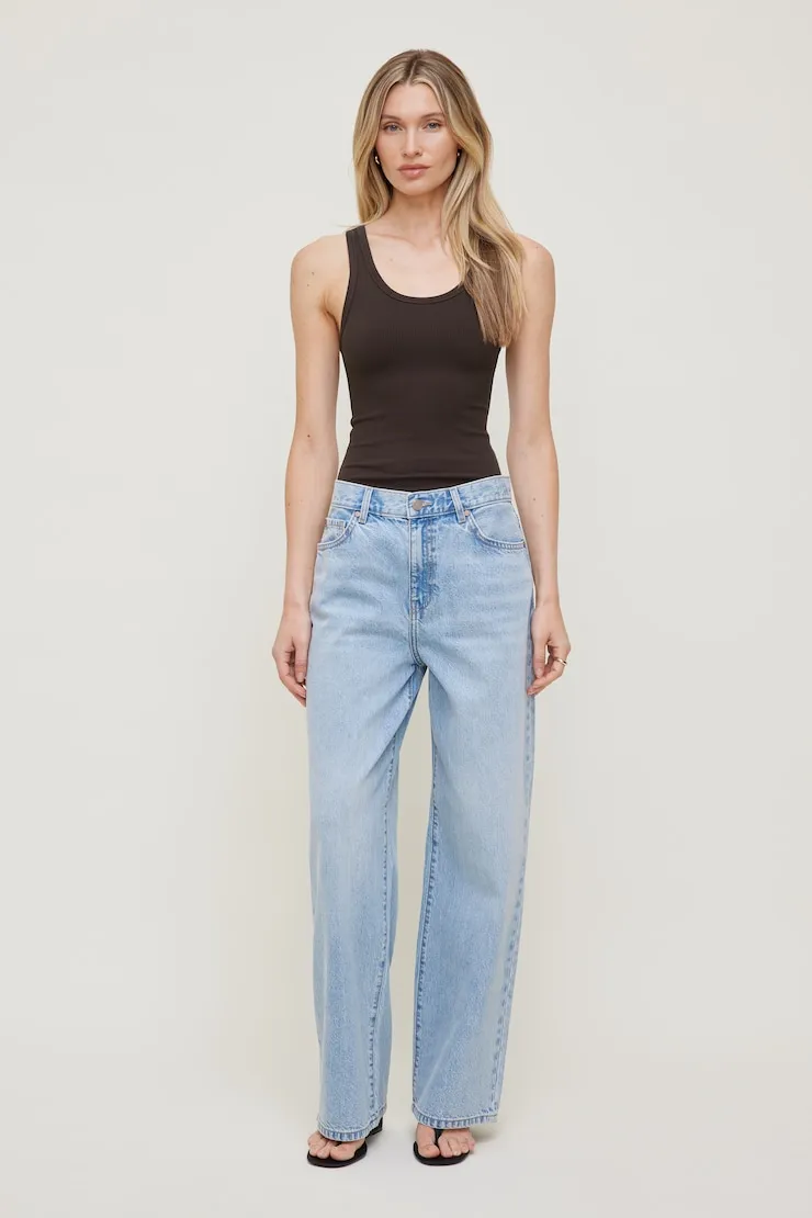 Ellie Ribbed Tank Top - Dynamite - Brown - Women Clothing sold by Dynamite product image thumbnail 3