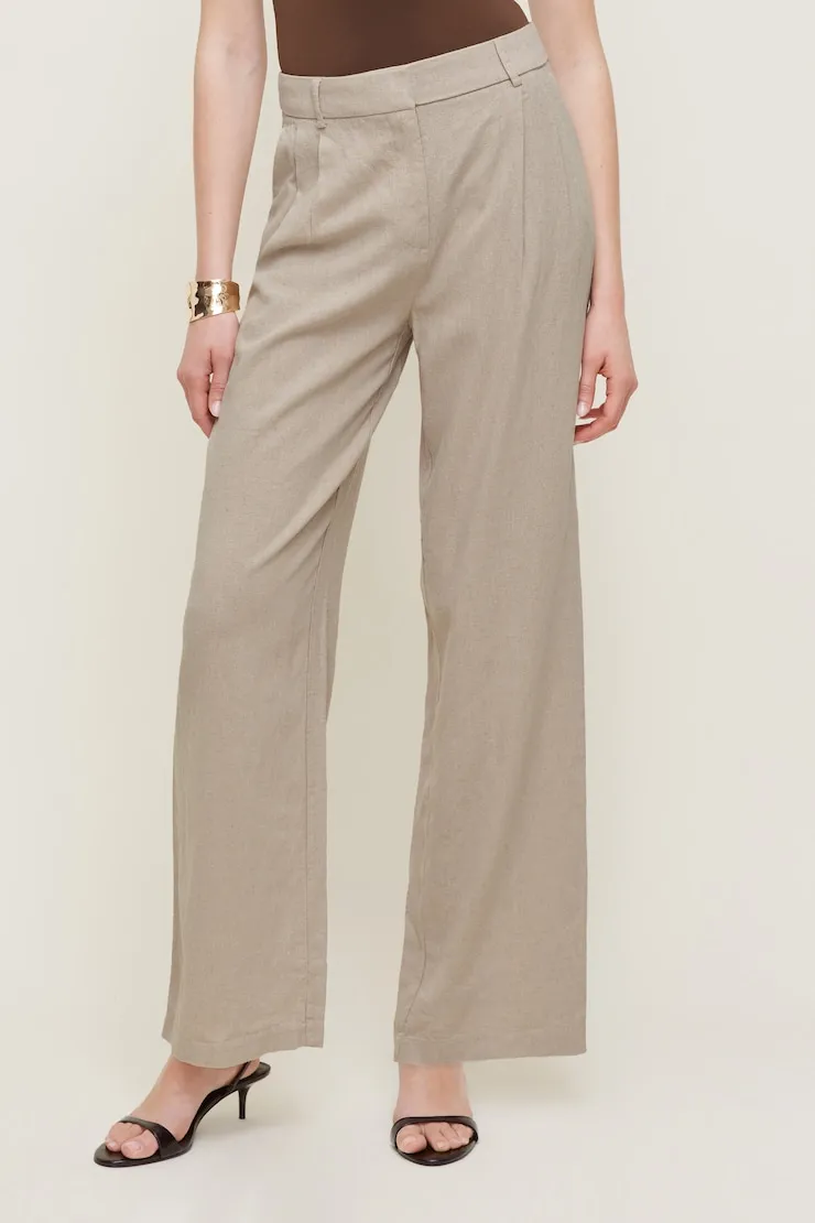 Alex Linen Wide Leg Pants - Dynamite - Beige - Women Clothing sold by Dynamite product image thumbnail 4