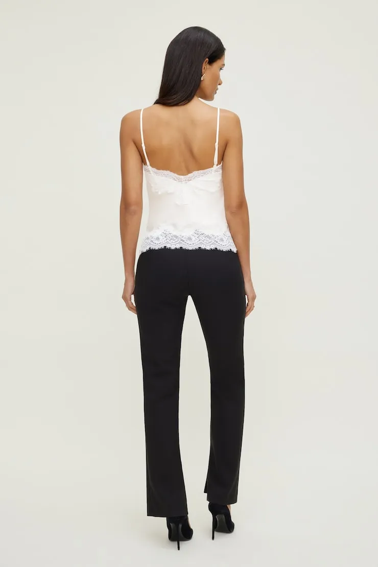 Lace Trim Satin Cami Top - Dynamite - Beige - Women Clothing sold by Dynamite product image thumbnail 4