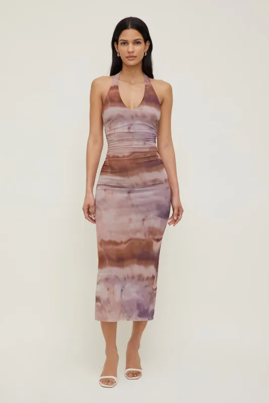 Reia Halter Mesh Maxi Dress - Dynamite - Pink - Women Clothing made by Dynamite