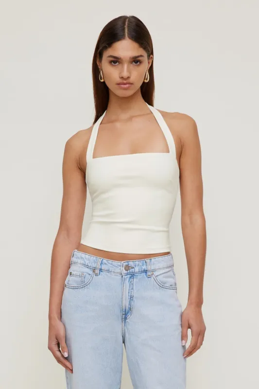 Ponte Halter Top - Dynamite - White - Women Clothing made by Dynamite