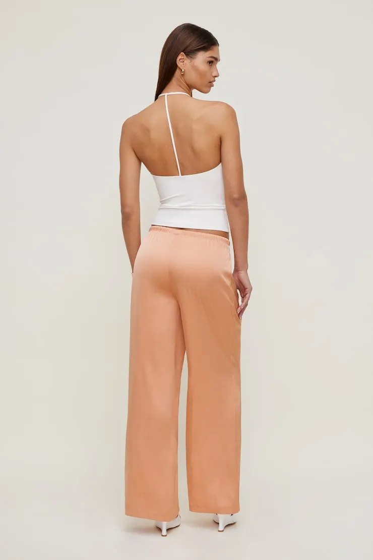 Leo Satin Wide Leg Pants - Dynamite - Orange - Women Clothing sold by Dynamite product image thumbnail 2