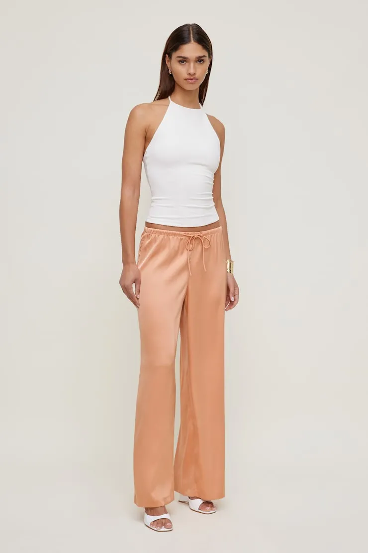 Leo Satin Wide Leg Pants - Dynamite - Orange - Women Clothing sold by Dynamite product image thumbnail 3