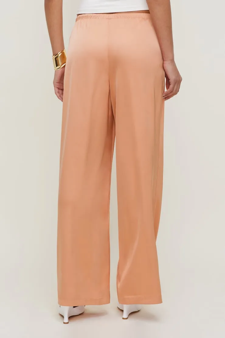 Leo Satin Wide Leg Pants - Dynamite - Orange - Women Clothing sold by Dynamite product image thumbnail 5
