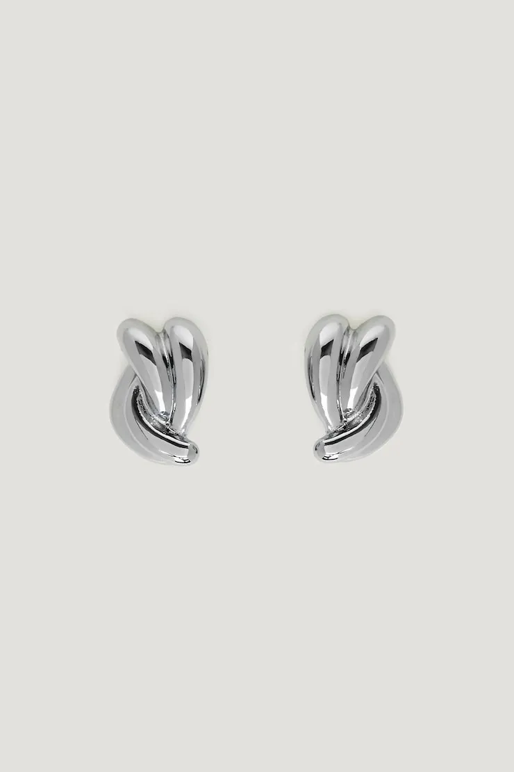 Double Twist Earrings - Dynamite - Greys - Women Clothing sold by Dynamite
