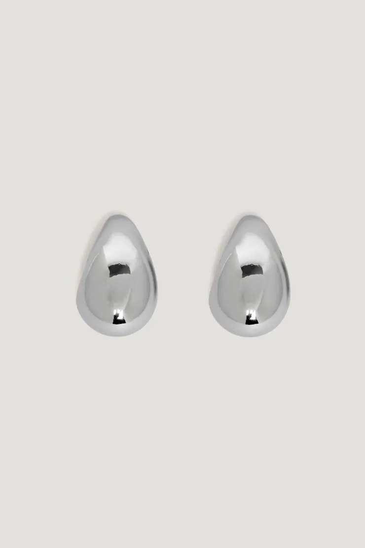 Mini Loop Teardrop Earrings - Dynamite - Greys - Women Clothing sold by Dynamite