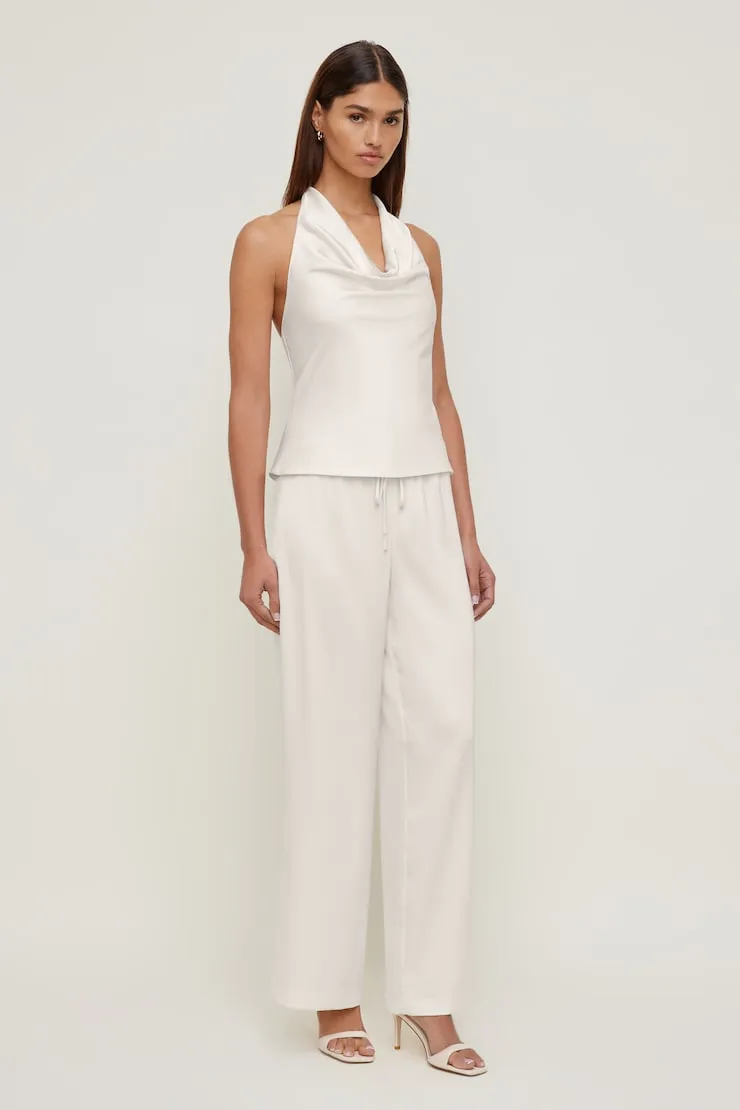 Leo Satin Wide Leg Pants - Dynamite - Beige - Women Clothing sold by Dynamite product image thumbnail 3