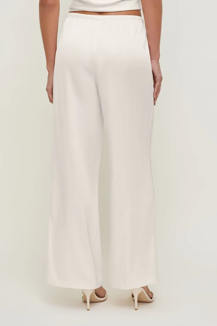 Leo Satin Wide Leg Pants - Dynamite - Beige - Women Clothing sold by Dynamite product image thumbnail 5
