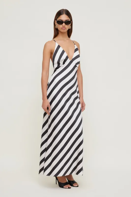 Livia Satin Maxi Dress - Dynamite - Black - Women Clothing made by Dynamite
