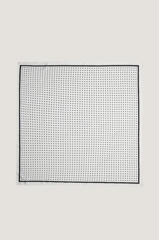 Polka Dot Oversized Square Scarf - Dynamite - White - Women Clothing made by Dynamite