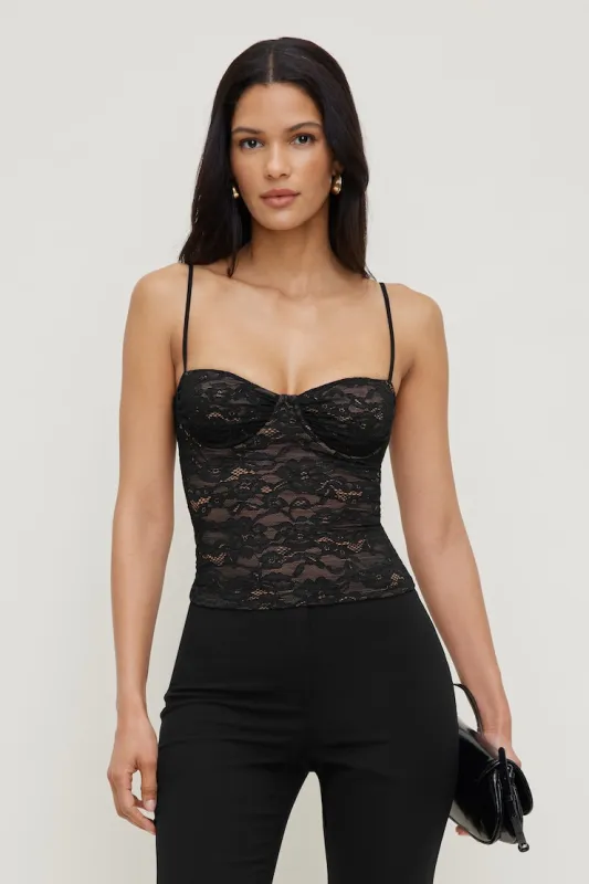 Monet Lace Top - Dynamite - Black - Women Clothing made by Dynamite