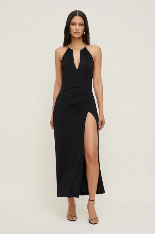 Sculpt Necklace Maxi Dress - Dynamite - Black - Women Clothing made by Dynamite