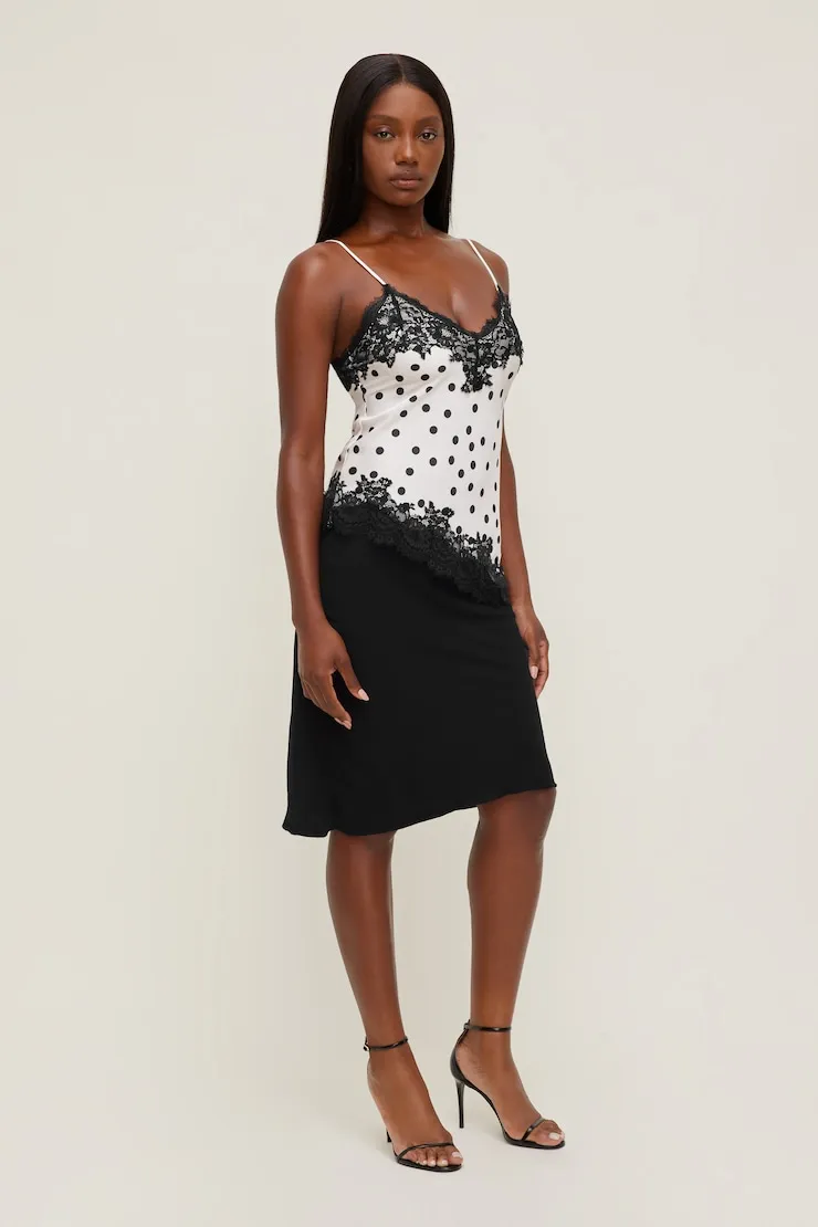 Cassie Asymmetric Lace Satin Cami - Dynamite - Beige - Women Clothing sold by Dynamite product image thumbnail 5