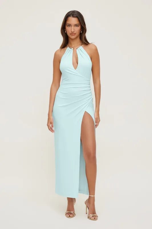 Sculpt Necklace Maxi Dress - Dynamite - Blue - Women Clothing made by Dynamite