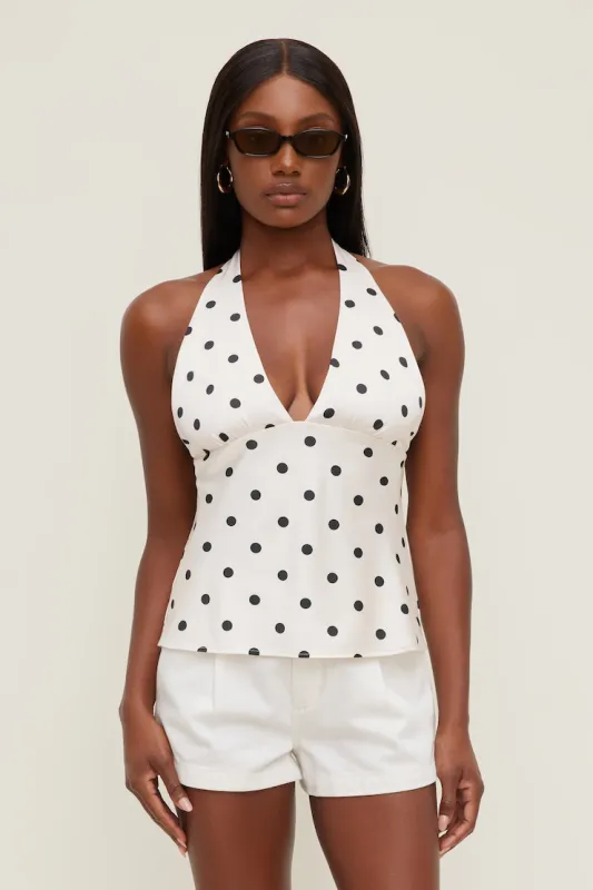 Vea Satin Halter Top - Dynamite - Black - Women Clothing made by Dynamite